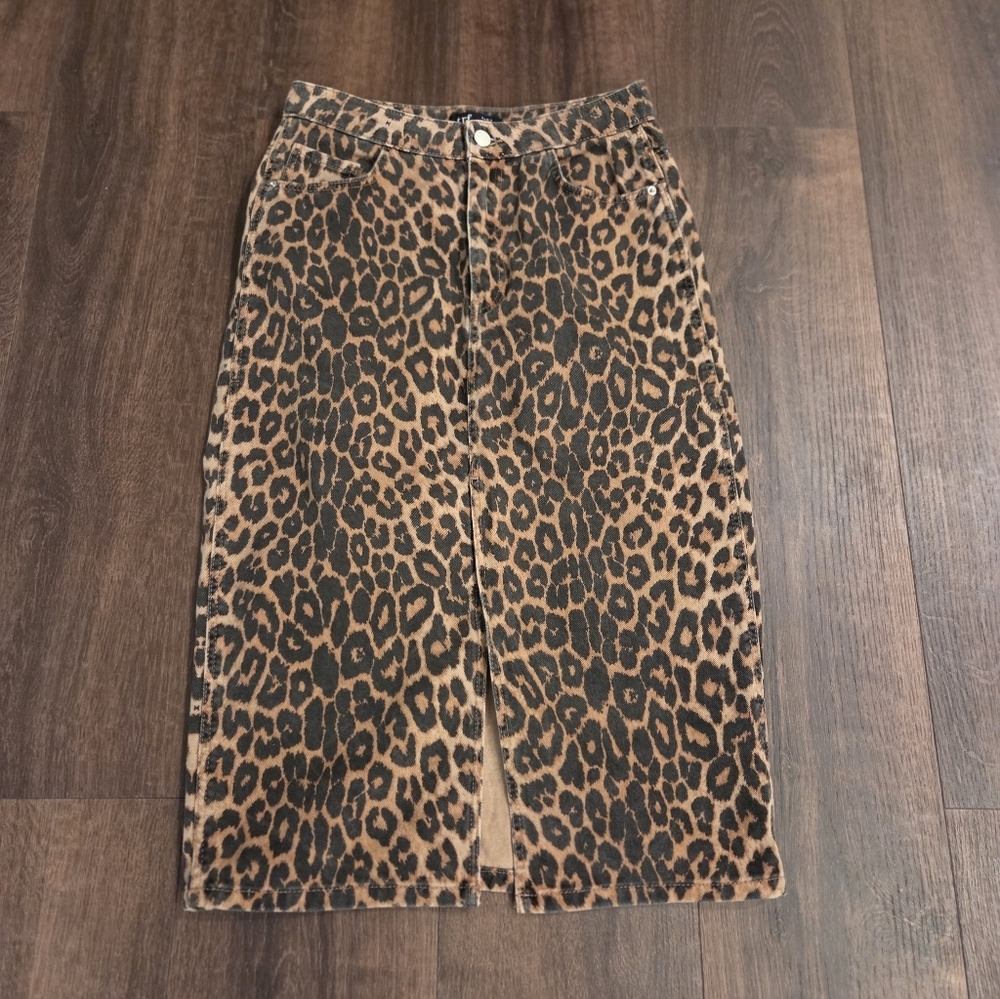 Zara Brown Leopard Print Pencil Skirt